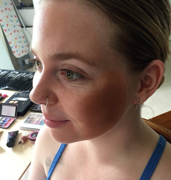 Excess Bronzer on Face
